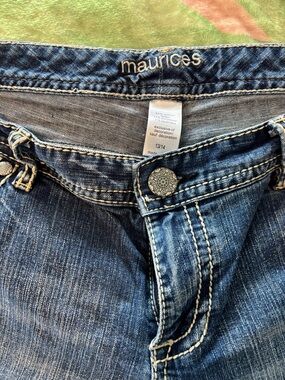 Maurices women’s  Dark Blue Slim Jeans with Contrast Stitching